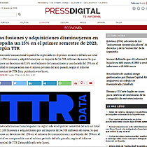 Las fusiones y adquisiciones disminuyeron en Espaa un 15% en el primer semestre de 2023, segn TTR